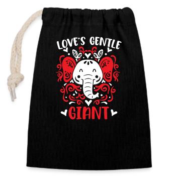 14. Februar Valentinstags-Geschenk Süsser Elefant - Verschließbarer Geschenkbeutel aus Baumwolle (14x20cm) - Schwarz - Vorne