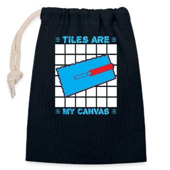 Profession Meilleure idée cadeau carreleur - Sac cadeau en coton avec cordon (14 x 20 cm) - bleu marine - Devant