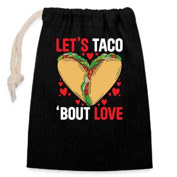 14. Februar Valentinstag Mexikanischer Taco-Esser - Verschließbarer Geschenkbeutel aus Baumwolle (14x20cm) - Schwarz - Vorne