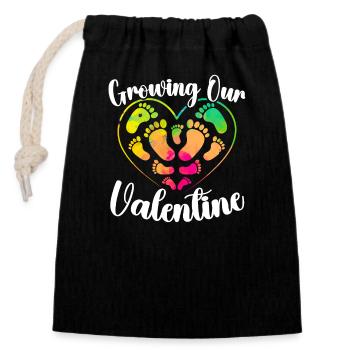 Announcement Pregnancy Valentine's Day Baby - Closable cotton gift bag (14x20cm) - black - Front