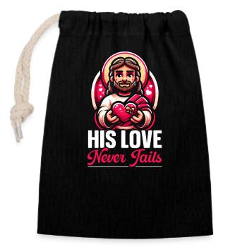 14. Februar Valentinstag Jesus Christus Kirche - Verschließbarer Geschenkbeutel aus Baumwolle (14x20cm) - Schwarz - Vorne