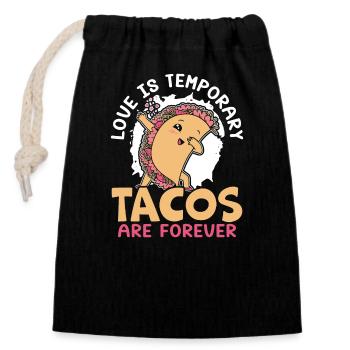 February 14 Valentine's Day Mexican Taco Eater - Closable cotton gift bag (14x20cm) - black - Front