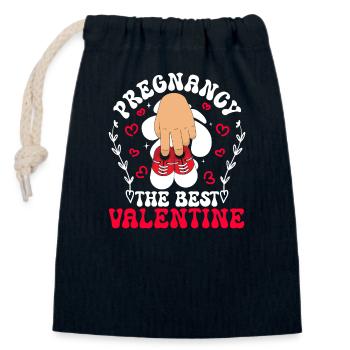 Ankündigung Schwangerschaft Valentinstag Baby - Verschließbarer Geschenkbeutel aus Baumwolle (14x20cm) - Navy - Vorne