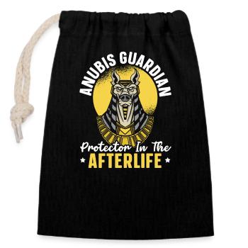 Anubis Dieu égyptien Mythologie Egypte Pharaon - Sac cadeau en coton avec cordon (14 x 20 cm) - noir - Devant
