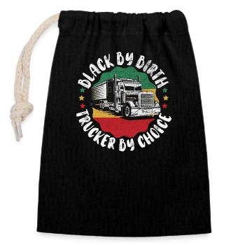 Black History Month Black Pride Truck Driver Trucker - Closable cotton gift bag (14x20cm) - black - Front