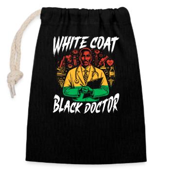Histoire des Noirs Médecin afro-américain Médecin - Sac cadeau en coton avec cordon (14 x 20 cm) - noir - Devant