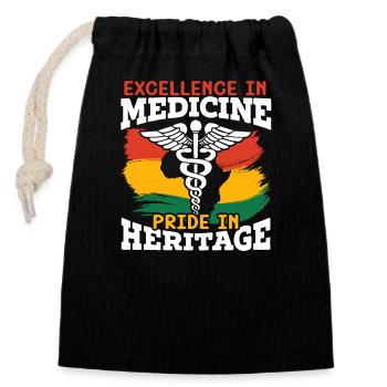 Histoire des Noirs Médecin afro-américain Médecin - Sac cadeau en coton avec cordon (14 x 20 cm) - noir - Devant