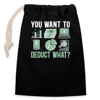 Comptable Contrôleur Comptable Responsable Financier - Sac cadeau en coton avec cordon (14 x 20 cm) - noir - Devant