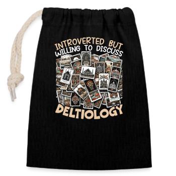 Stamp Collecting Postcard Collectors Philately - Closable cotton gift bag (14x20cm) - black - Front