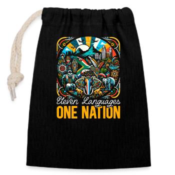 South Africa Pride South African Flag - Closable cotton gift bag (14x20cm) - black - Front