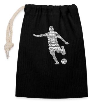 Fußballer Trikot Jungen Kinder Coole Fußball - Verschließbarer Geschenkbeutel aus Baumwolle (14x20cm) - Schwarz - Vorne