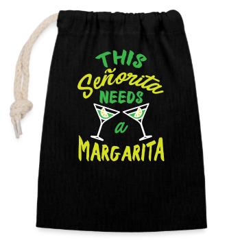 Funny Cinco De Mayo Mexico - Closable cotton gift bag (14x20cm) - black - Front