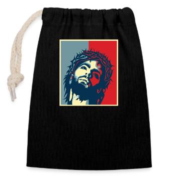 Équipe Jésus-Christ Christianisme Religion Christ - Sac cadeau en coton avec cordon (14 x 20 cm) - noir - Devant