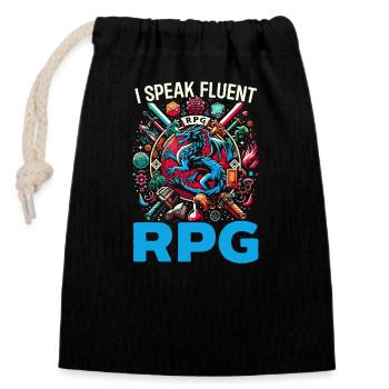 RPG gamer jeu vidéo jeu de rôle - Sac cadeau en coton avec cordon (14 x 20 cm) - noir - Devant