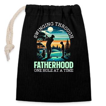 Father's Day Golfers Golfers Paternity - Closable cotton gift bag (14x20cm) - black - Front