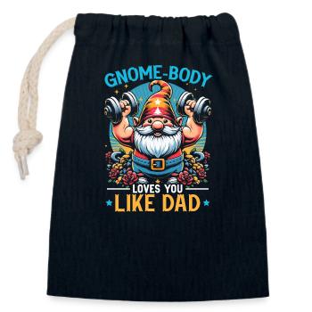Vatertag Bester Papa Zwerg - Verschließbarer Geschenkbeutel aus Baumwolle (14x20cm) - Navy - Vorne
