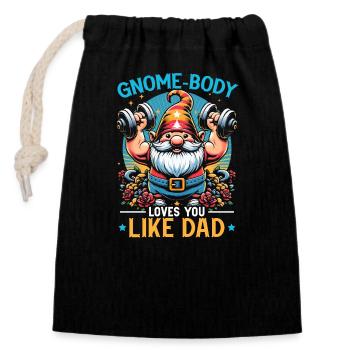 Father's Day Best Daddy Dwarf - Closable cotton gift bag (14x20cm) - black - Front