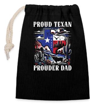 Father's Day Texan Daddy Texas Fatherhood - Closable cotton gift bag (14x20cm) - black - Front