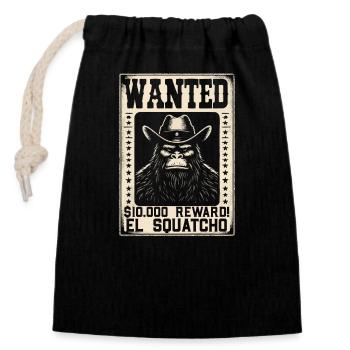 Amant du Bigfoot de l’Ouest Sasquatch Yéti - Sac cadeau en coton avec cordon (14 x 20 cm) - noir - Devant