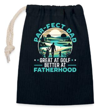 Father's Day Golfers Golfers Paternity - Closable cotton gift bag (14x20cm) - navy - Front