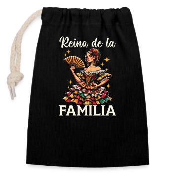 Mother's Day Spanish Roots Mom Maternity - Closable cotton gift bag (14x20cm) - black - Front