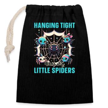 Father's Day Spider Lover Fatherhood Best Dad - Closable cotton gift bag (14x20cm) - black - Front