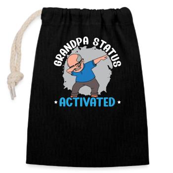 Promoted to grandpa's grandfather. Grandfather. - Closable cotton gift bag (14x20cm) - black - Front
