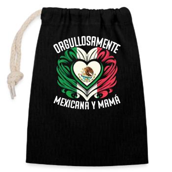 Mother's Day, Mexican Mom, Maternity, Best - Closable cotton gift bag (14x20cm) - black - Front