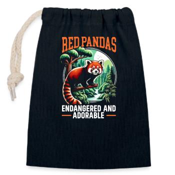 Gefährdete Arten Tierliebhaber Roter Panda - Verschließbarer Geschenkbeutel aus Baumwolle (14x20cm) - Navy - Vorne
