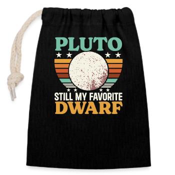 Pluton, planète, astronomie, astronome de l’espace, astronaute - Sac cadeau en coton avec cordon (14 x 20 cm) - noir - Devant
