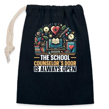 School Counselor Job Work Career Counseling - Closable cotton gift bag (14x20cm) - navy - Front