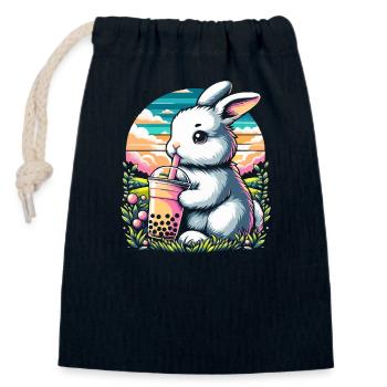 Lustiges Boba-tee-liebhaber-bubble-tea-getränk - Verschließbarer Geschenkbeutel aus Baumwolle (14x20cm) - Navy - Vorne