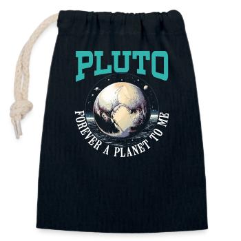 Pluto Planet Astronomie Weltraumastronom Astronaut - Verschließbarer Geschenkbeutel aus Baumwolle (14x20cm) - Navy - Vorne