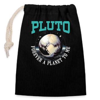 Pluton, planète, astronomie, astronome de l’espace, astronaute - Sac cadeau en coton avec cordon (14 x 20 cm) - noir - Devant
