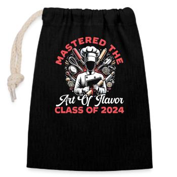 Cooking class at the end of the cooking-cooking class by - Closable cotton gift bag (14x20cm) - black - Front