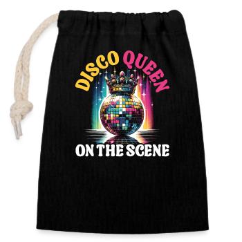 Fête disco, fête de la musique disco des années 90 - Sac cadeau en coton avec cordon (14 x 20 cm) - noir - Devant