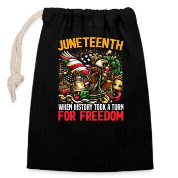 Juneteenth 1865 Liberté Afro-Américain - Sac cadeau en coton avec cordon (14 x 20 cm) - noir - Devant