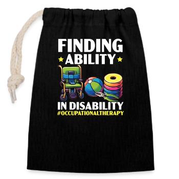 Occupational Therapist Occupational Therapy - Closable cotton gift bag (14x20cm) - black - Front
