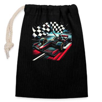 Racing enthusiast racing enthusiast Car racing driver - Closable cotton gift bag (14x20cm) - black - Front