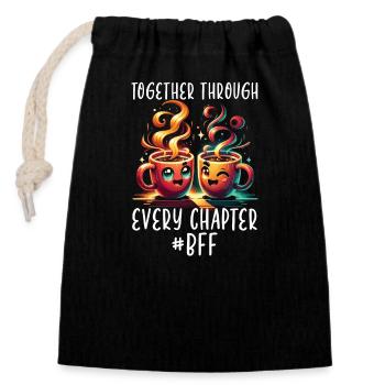 Best Friend Mother's Day Coffee BFF - Closable cotton gift bag (14x20cm) - black - Front