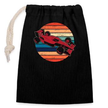 Racing enthusiast, racing lover, car racer - Closable cotton gift bag (14x20cm) - black - Front