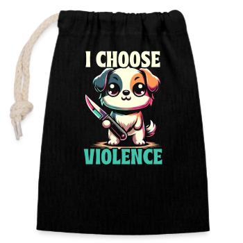 Funny animal dog humor sarcasm dog lover - Closable cotton gift bag (14x20cm) - black - Front