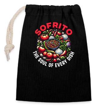 Sofrito Foodie, Feinschmecker Der Spanischen Küche - Verschließbarer Geschenkbeutel aus Baumwolle (14x20cm) - Schwarz - Vorne