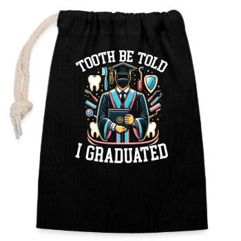 Dentist Degree, Dental - Closable cotton gift bag (14x20cm) - black - Front