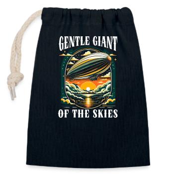 Airship Zeppelin - Closable cotton gift bag (14x20cm) - navy - Front