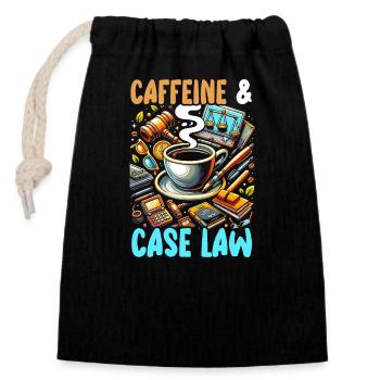 Lawyer Assistant Job Occupation Coffee Lover Funny - Closable cotton gift bag (14x20cm) - black - Front