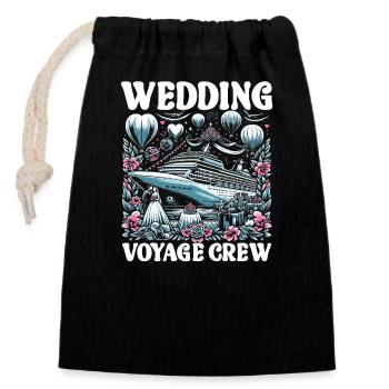 Cruise Ship Cruise Boat Trip - Closable cotton gift bag (14x20cm) - black - Front