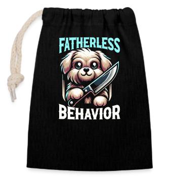 Funny dog humor sarcasm dog lover - Closable cotton gift bag (14x20cm) - black - Front