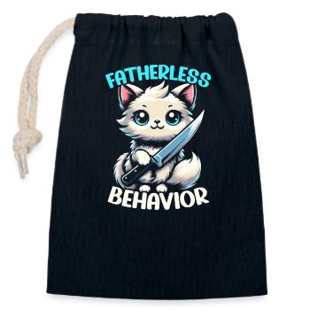 Lustige Katze Kitty - Verschließbarer Geschenkbeutel aus Baumwolle (14x20cm) - Navy - Vorne