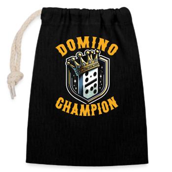 Domino-spieler-brettspiel Ich Liebe Domino-spiel - Verschließbarer Geschenkbeutel aus Baumwolle (14x20cm) - Schwarz - Vorne